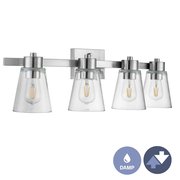 Prominence Home Fairendale, Four Light Brushed Nickel Bathroom Vanity Light with Clear Glass 51528-40